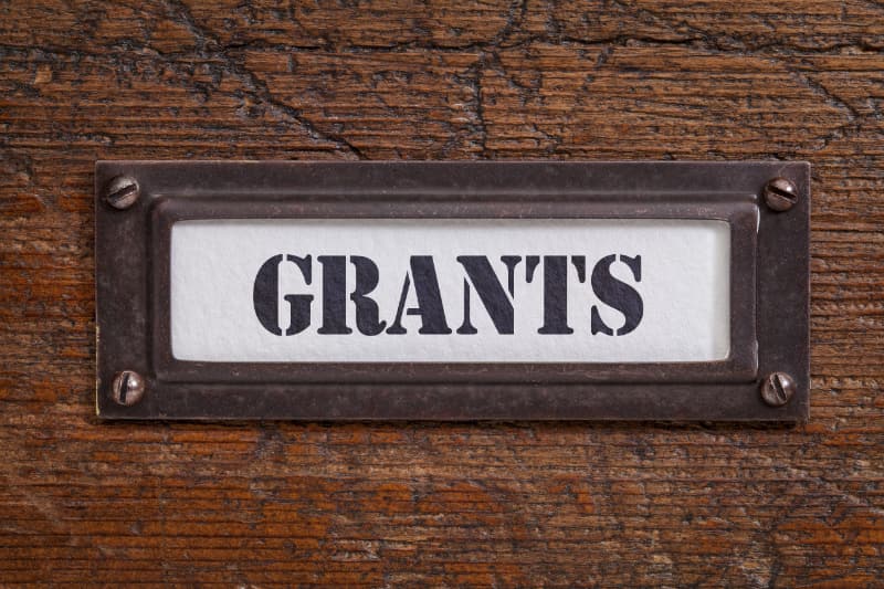 Grants labeled old wooden file cabinet drawer