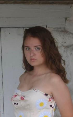 young woman in a strapless dress
